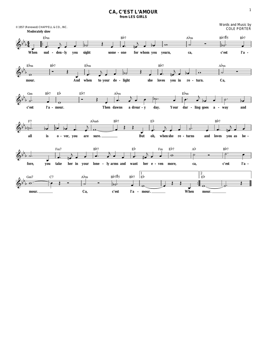 Ca, C'est L'amour Guitar scores gallery preview page 1