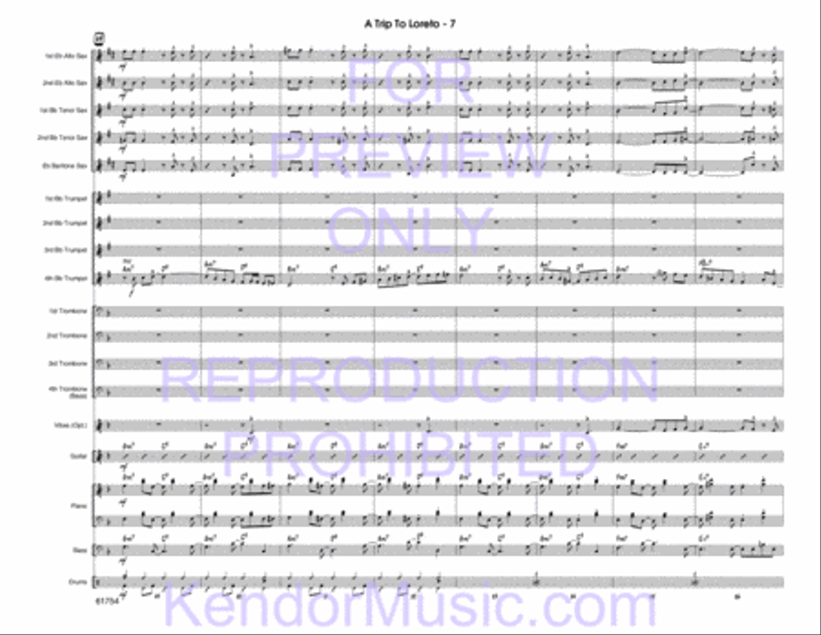 Trip To Loreto, A Jazz Ensemble scores gallery preview page 9