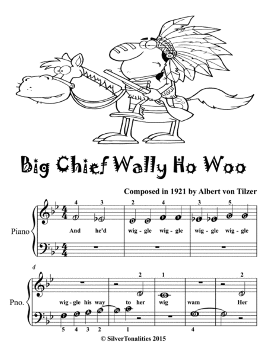 Big Chief Wally Ho Woo Beginner Piano Sheet Music Piano Method scores gallery preview page 2