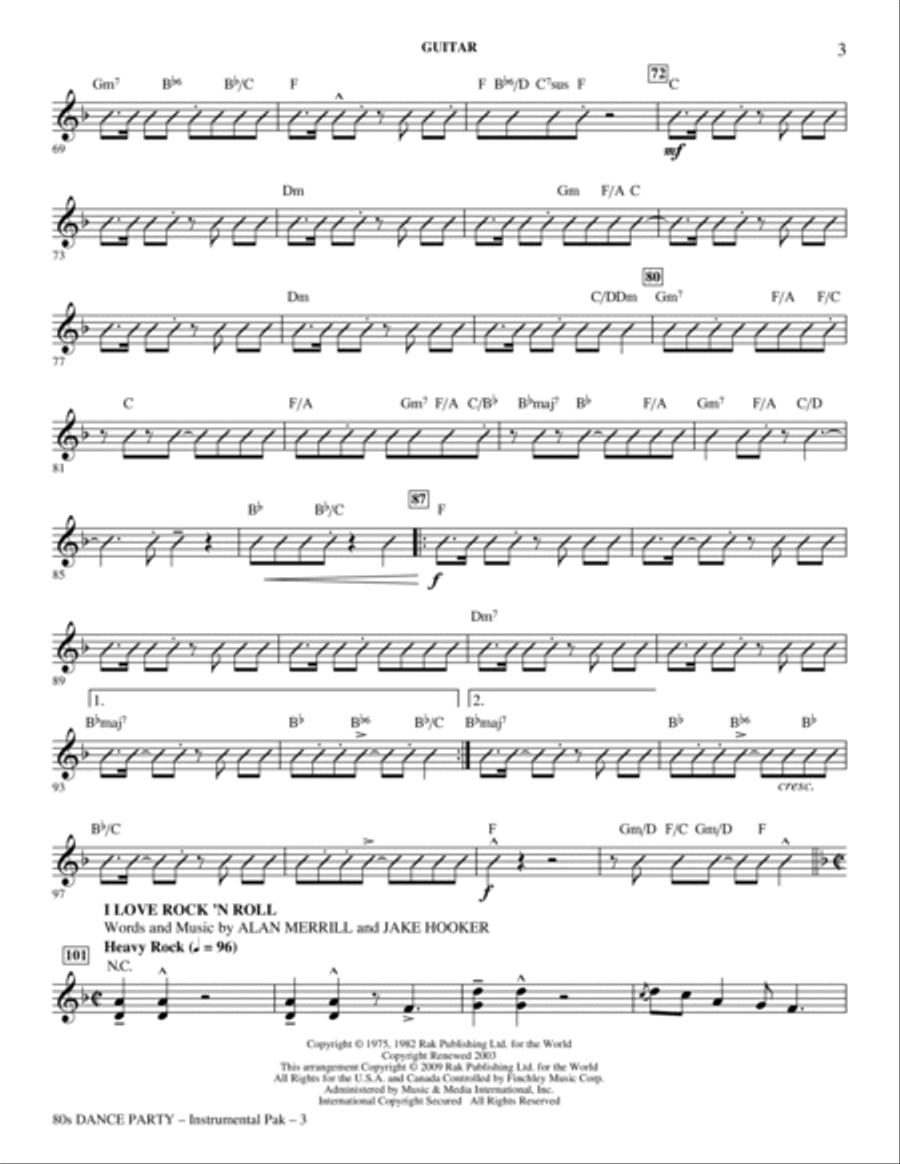 80s Dance Party (Medley) - Guitar Choir scores gallery preview page 3