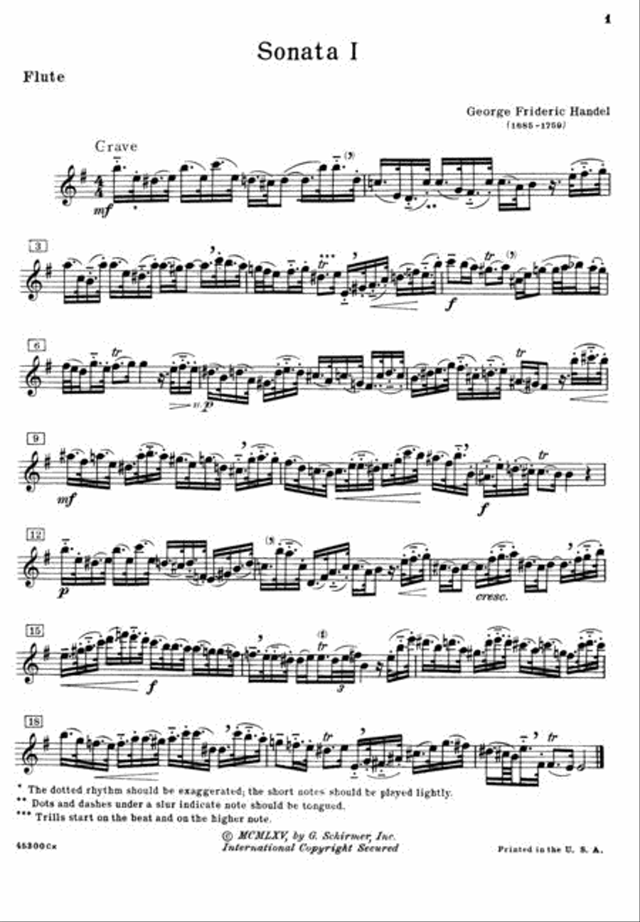 Seven Sonatas for Flute and Piano Flute Solo scores gallery preview page 3