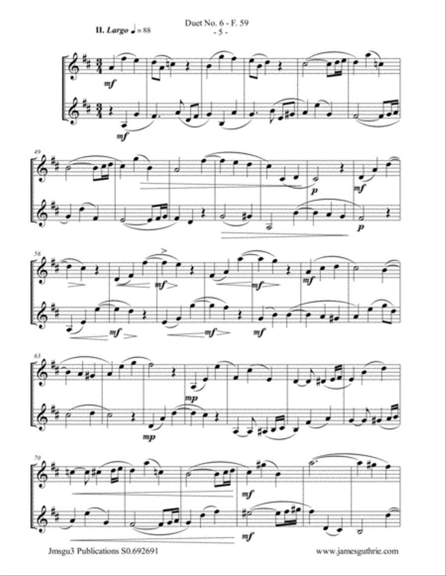 WF Bach: Duet No. 6 for Baritone Horn Duo Brass Duet scores gallery preview page 5