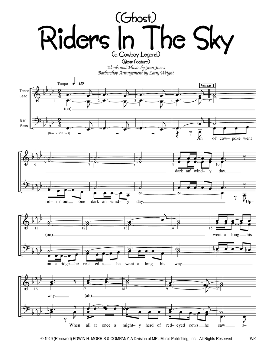 (ghost) Riders In The Sky (a Cowboy Legend) SSAA scores gallery preview page 1