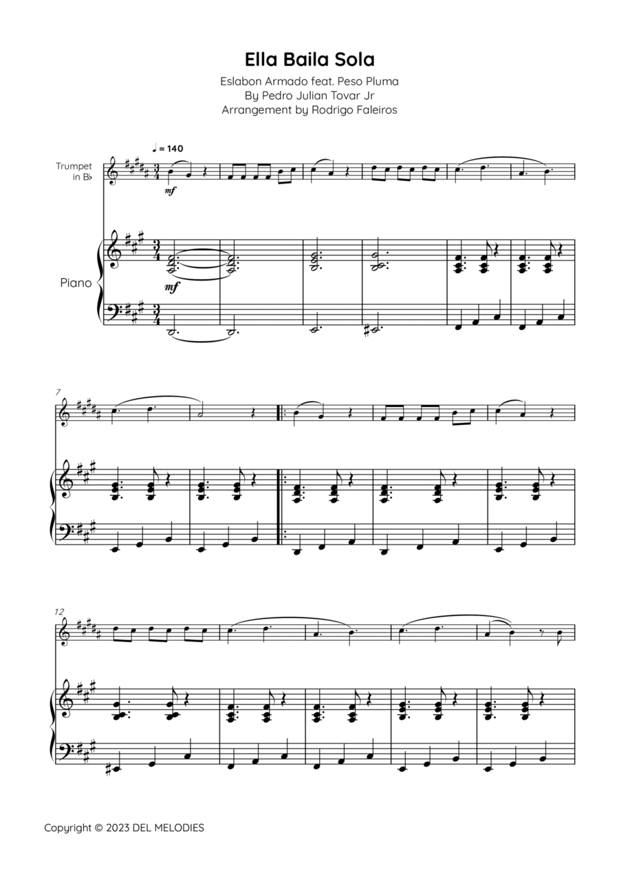 Ella Baila Sola B-Flat Trumpet scores gallery preview page 1
