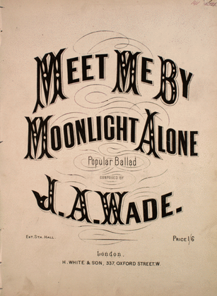 Book cover for Meet Me By Moonlight Alone. Popular Ballad