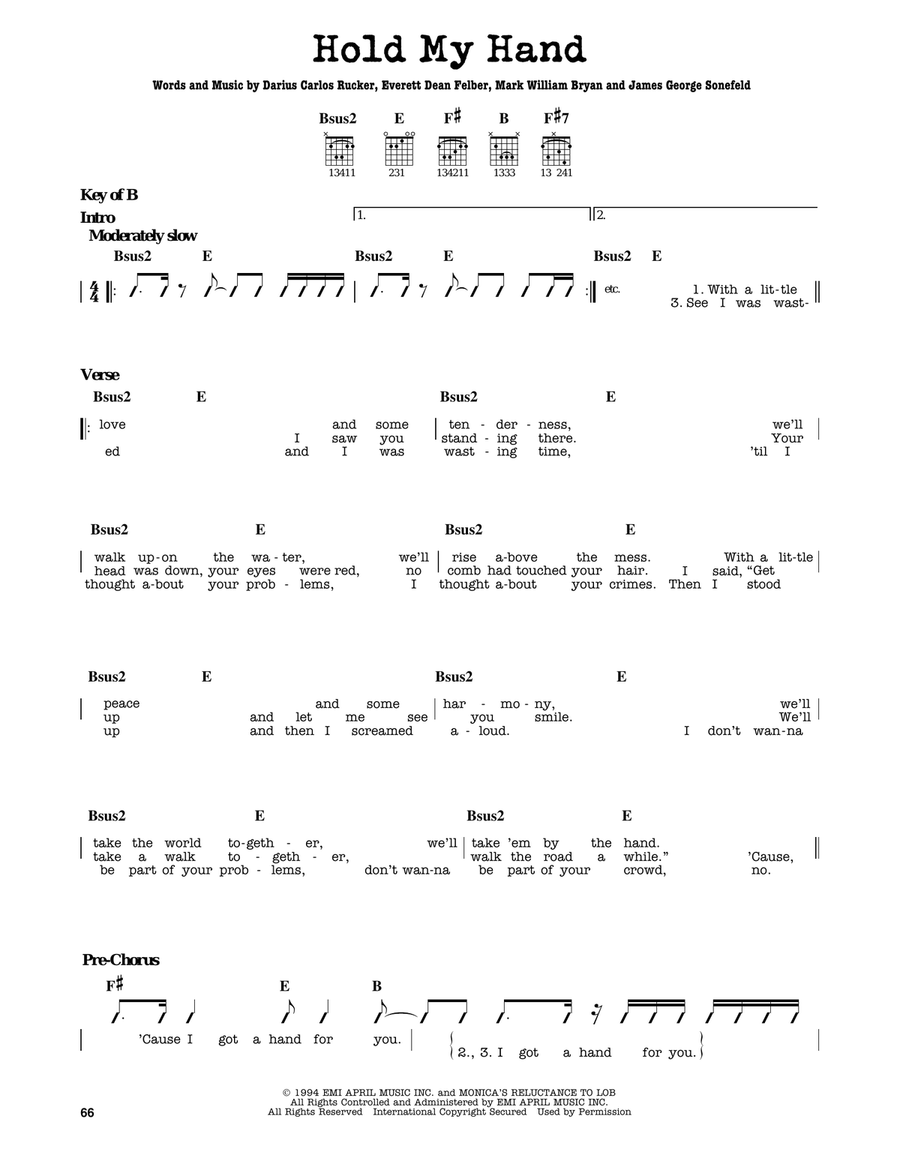 Hold My Hand Hold My Hand Electric Guitar scores gallery preview page 1