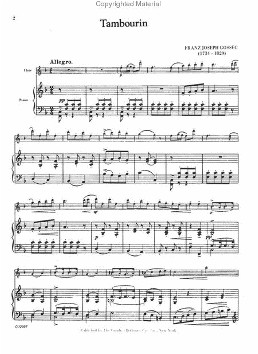 Tambourin Tambourin Flute Solo scores gallery preview page 2