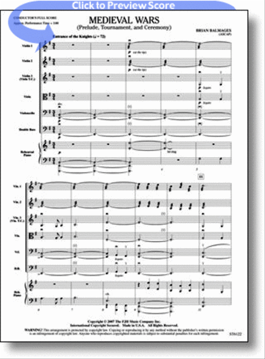 Medieval Wars String Orchestra scores gallery preview page 1