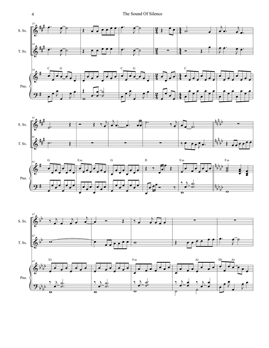 The Sound Of Silence Woodwind Duet scores gallery preview page 4