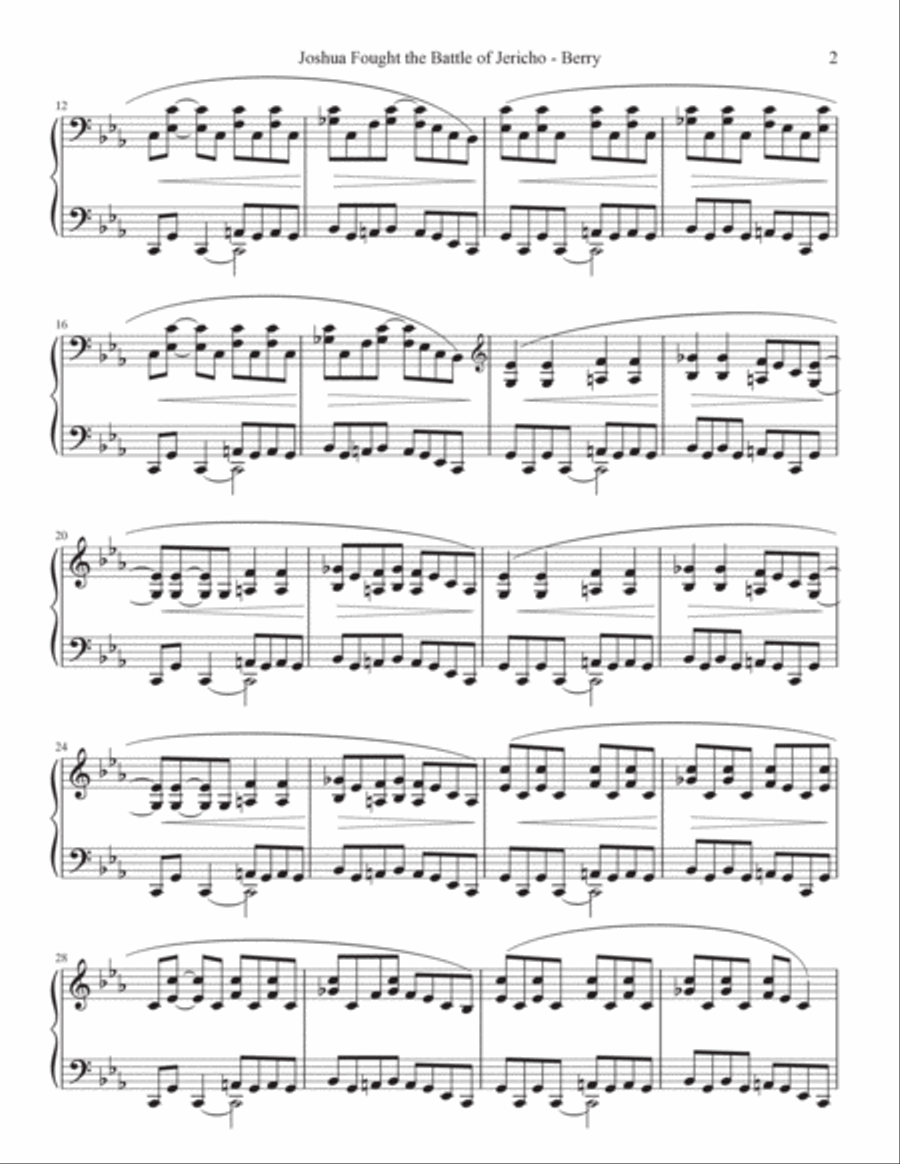 Joshua Fought the Battle of Jericho Piano Solo scores gallery preview page 2