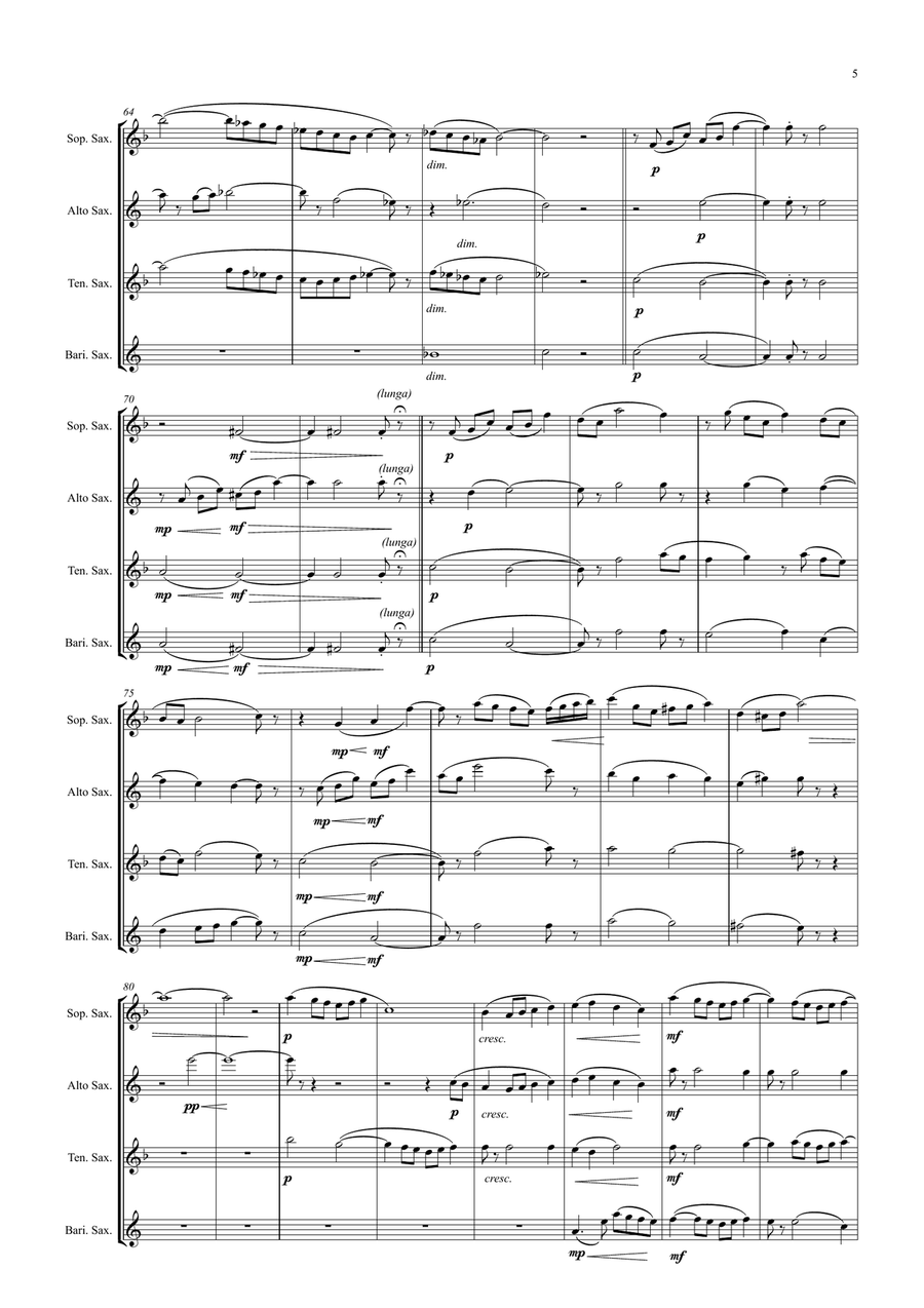 Movement Saxophone Quartet scores gallery preview page 5