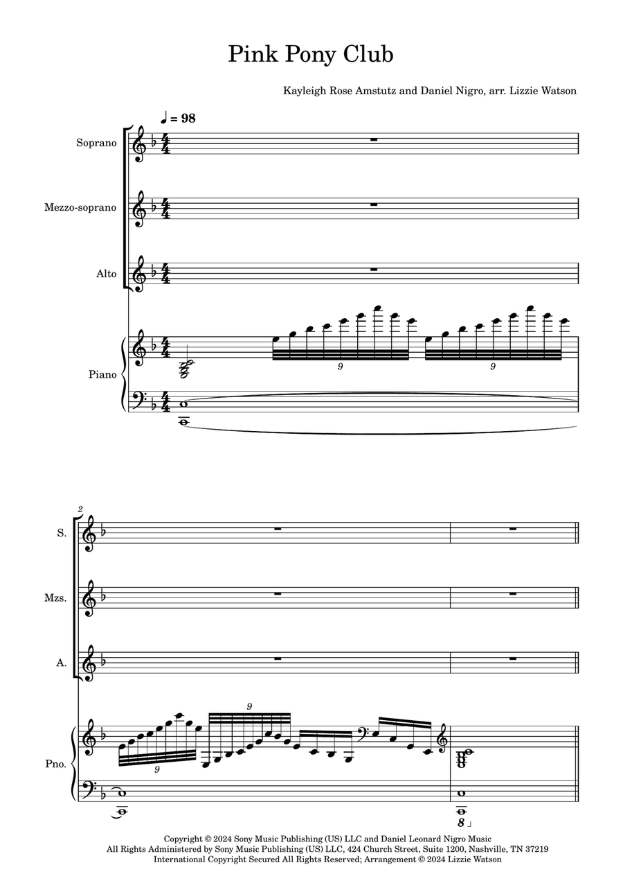 Pink Pony Club Pink Pony Club SSA scores gallery preview page 1