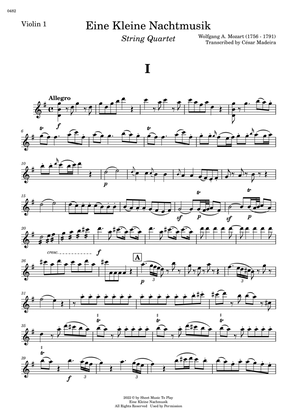 Eine Kleine Nachtmusik (1 mov.) - String Quartet (Individual Parts)
