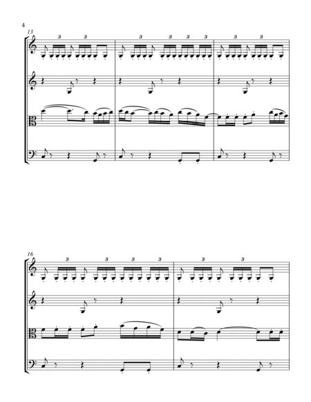 BOLERO for String Quartet, Intermediate Level for 2 violins, viola and cell image number null