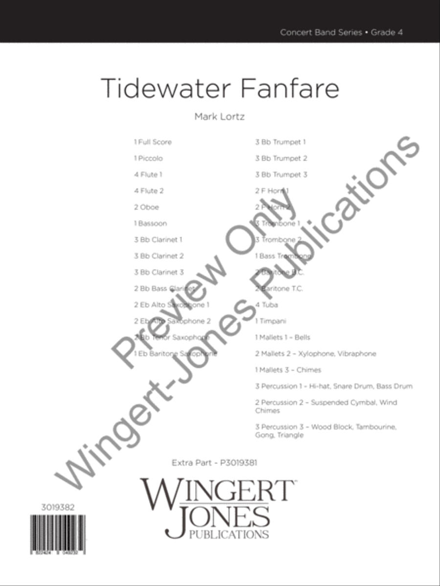 Tidewater Fanfre (Score) Concert Band scores gallery preview page 2