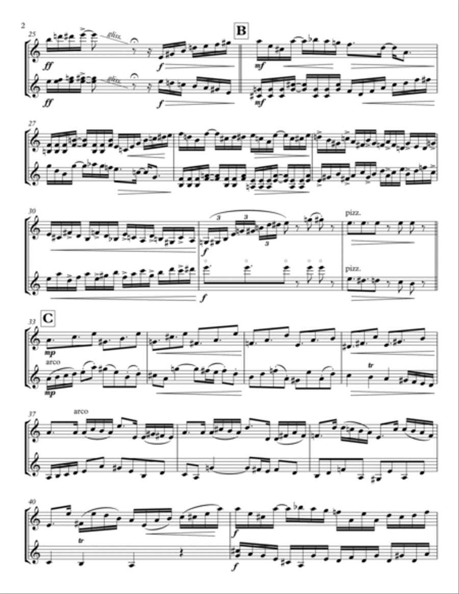 PagaBachiana - A Daydream for 2 Violins String Duet scores gallery preview page 3