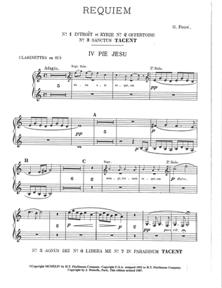 Requiem (Complete Orchestration) - Bb Clarinet 1,2