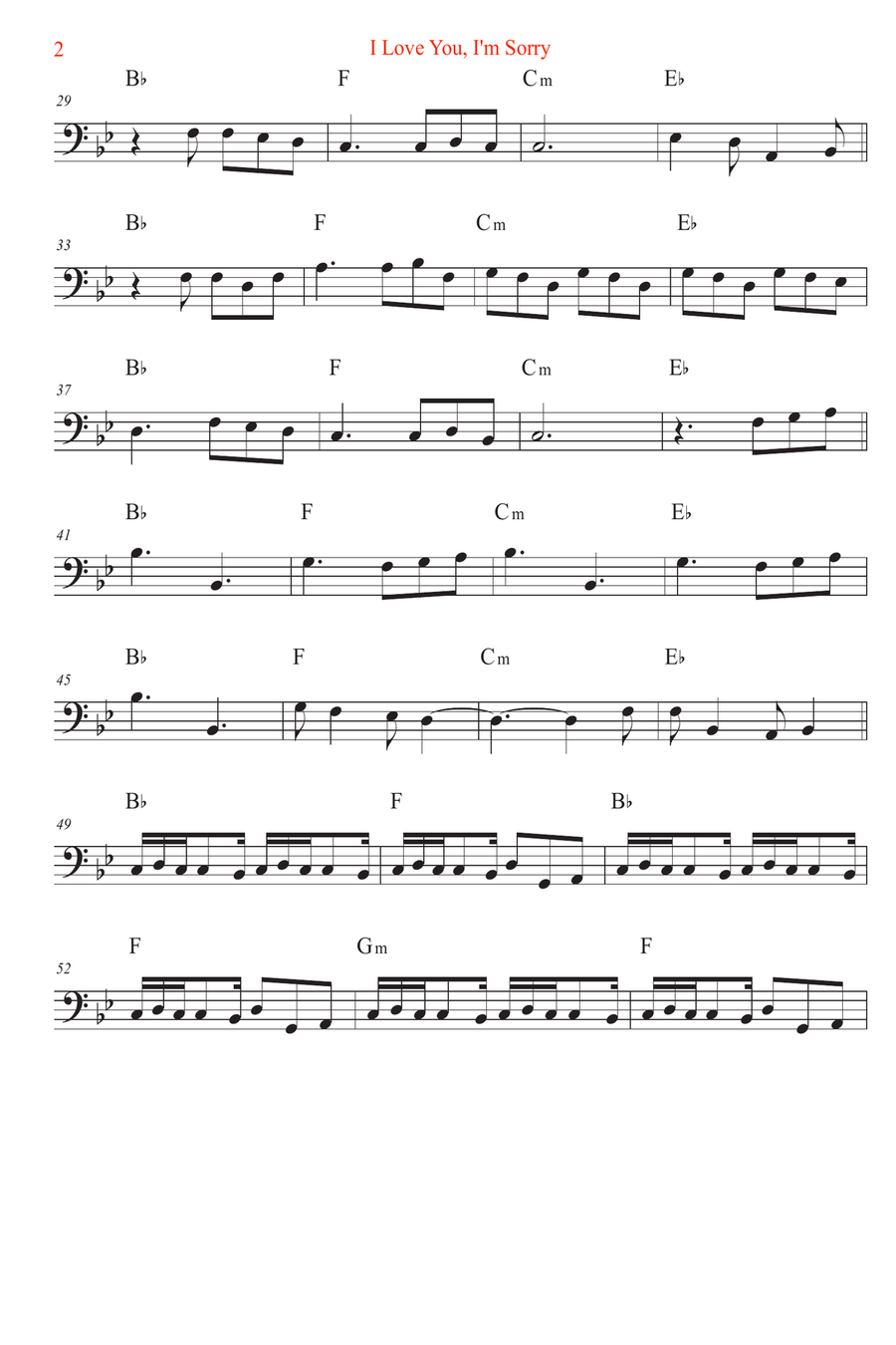 I Love You, I'm Sorry I Love You, I'm Sorry Cello Solo scores gallery preview page 2