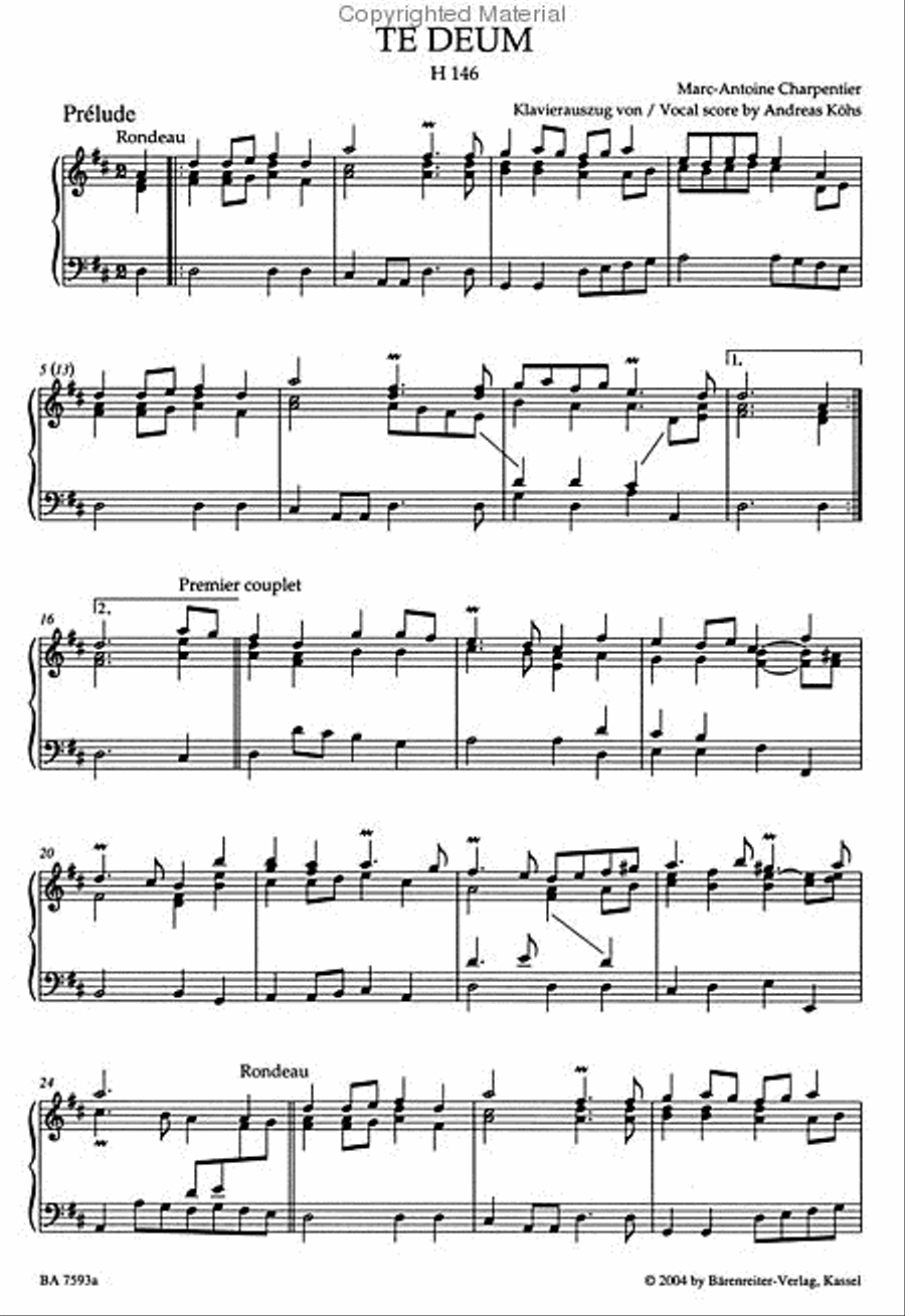 Te Deum in D major H 146 Mixed Choir scores gallery preview page 4