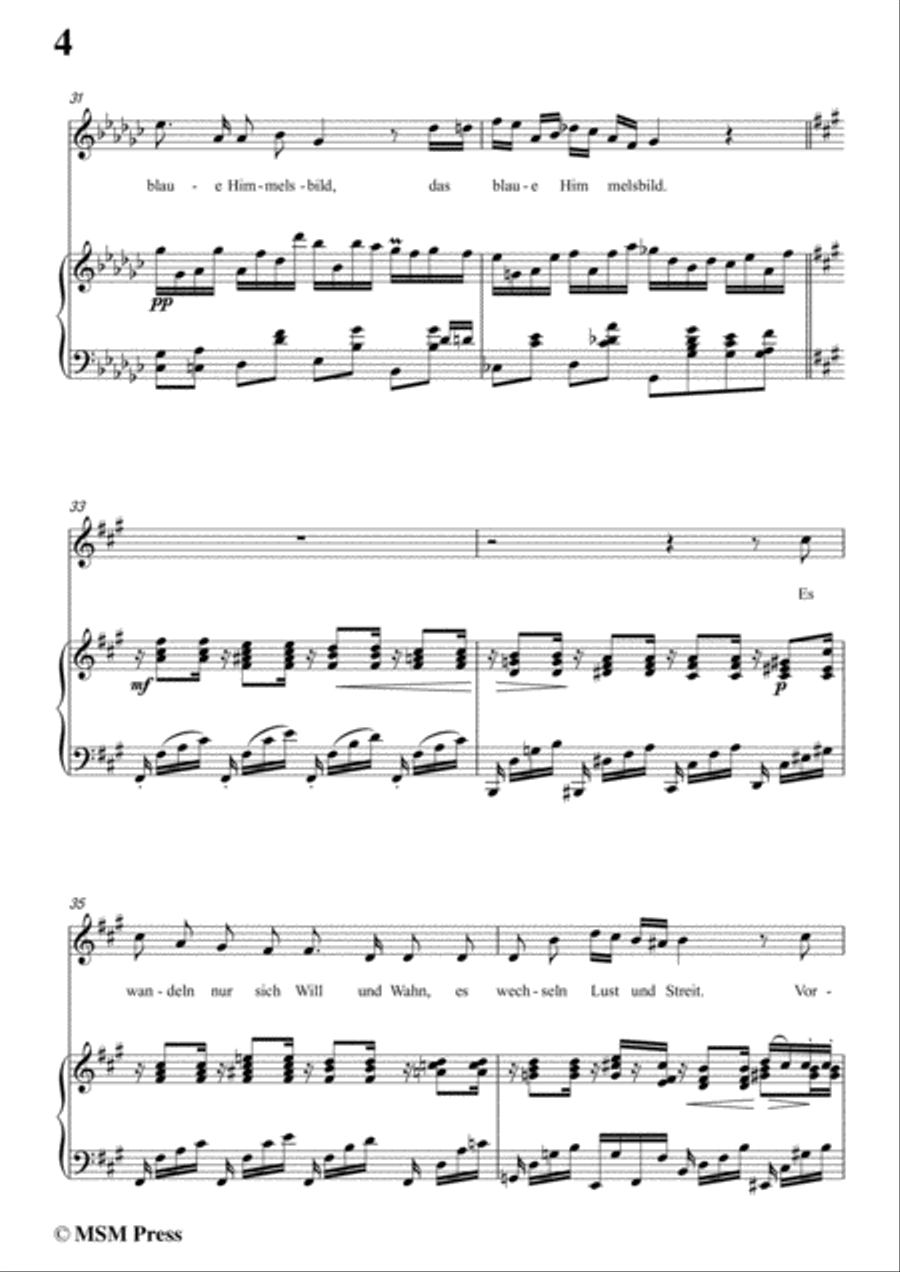 Schubert-Im Frühling in G flat Major,for voice and piano Voice Solo scores gallery preview page 6