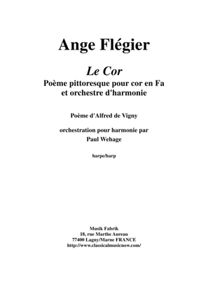 Ange Flégier: Le Cor for solo horn and concert band, harp part
