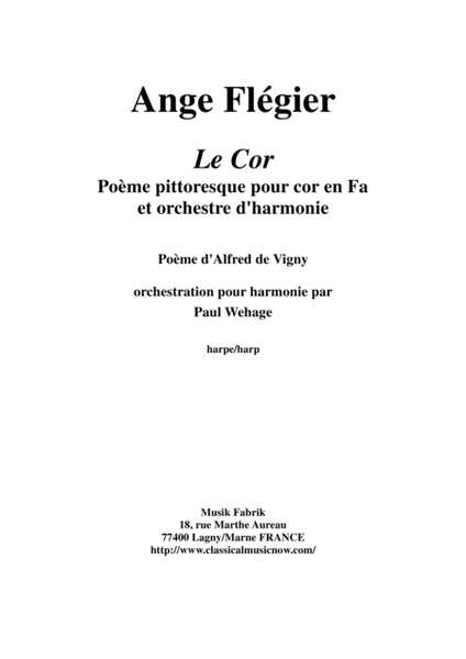 Ange Flégier: Le Cor for solo horn and concert band, harp part