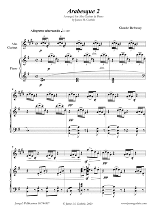 Debussy: Arabesque 2 for Alto Clarinet & Piano