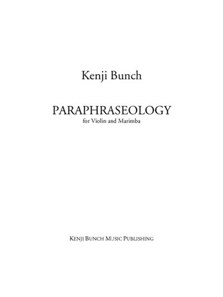 Paraphraseology (score and part)