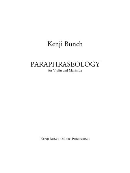 Paraphraseology (score and part)