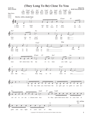 (They Long To Be) Close To You (from The Daily Ukulele) (arr. Liz and Jim Beloff)