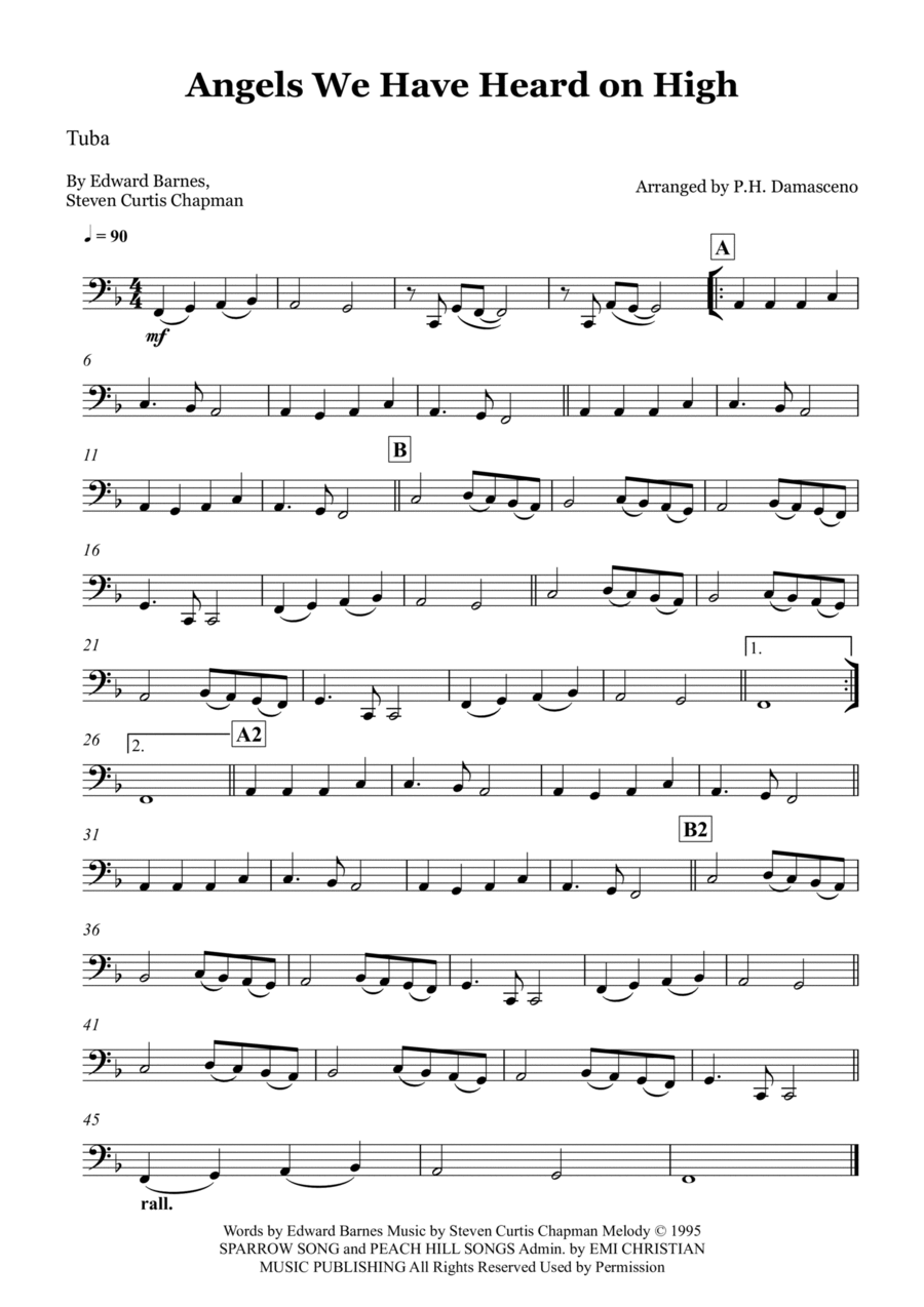 Angels We Have Heard On High Tuba scores gallery preview page 1