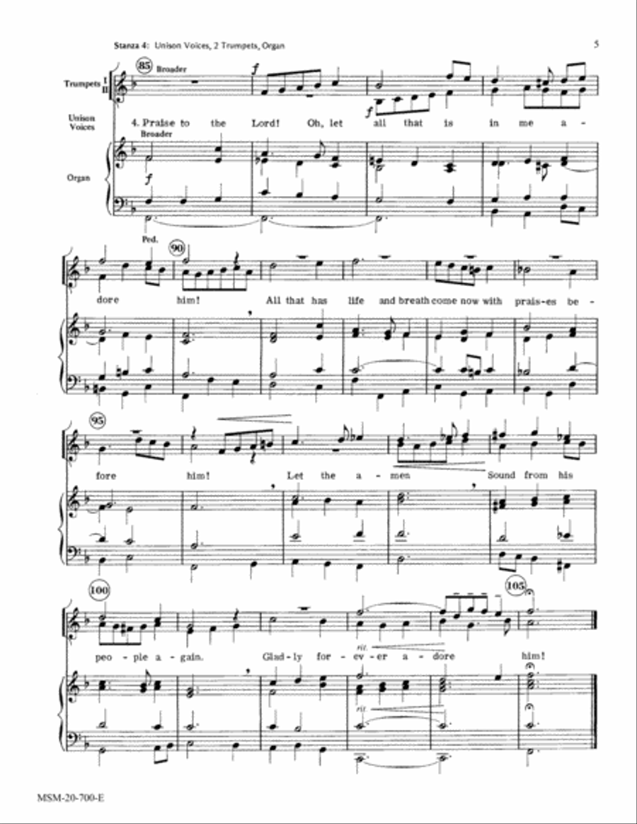 Praise to the Lord, the Almighty Choir scores gallery preview page 5