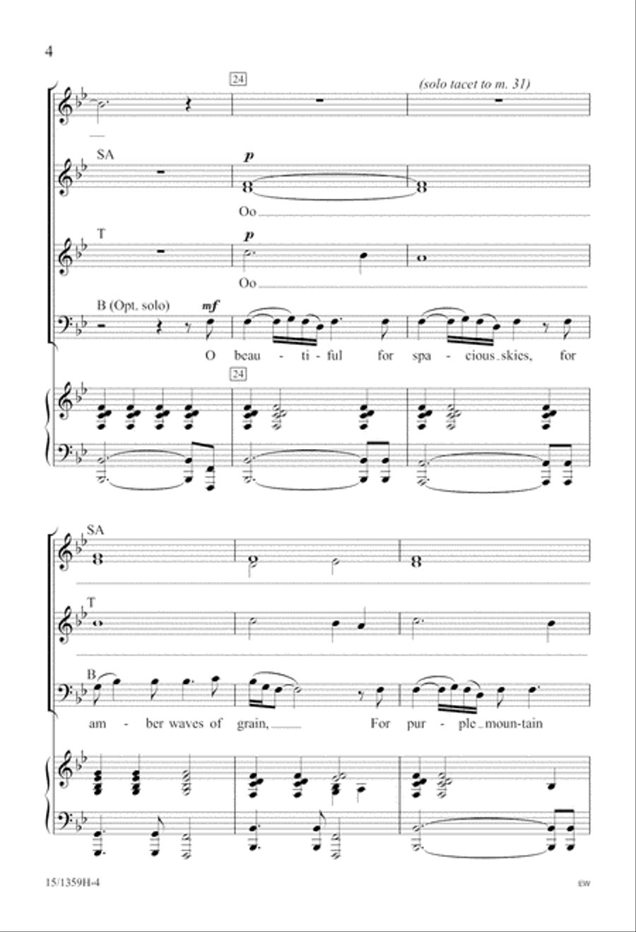 America the Beautiful America the Beautiful 4-Part scores gallery preview page 4