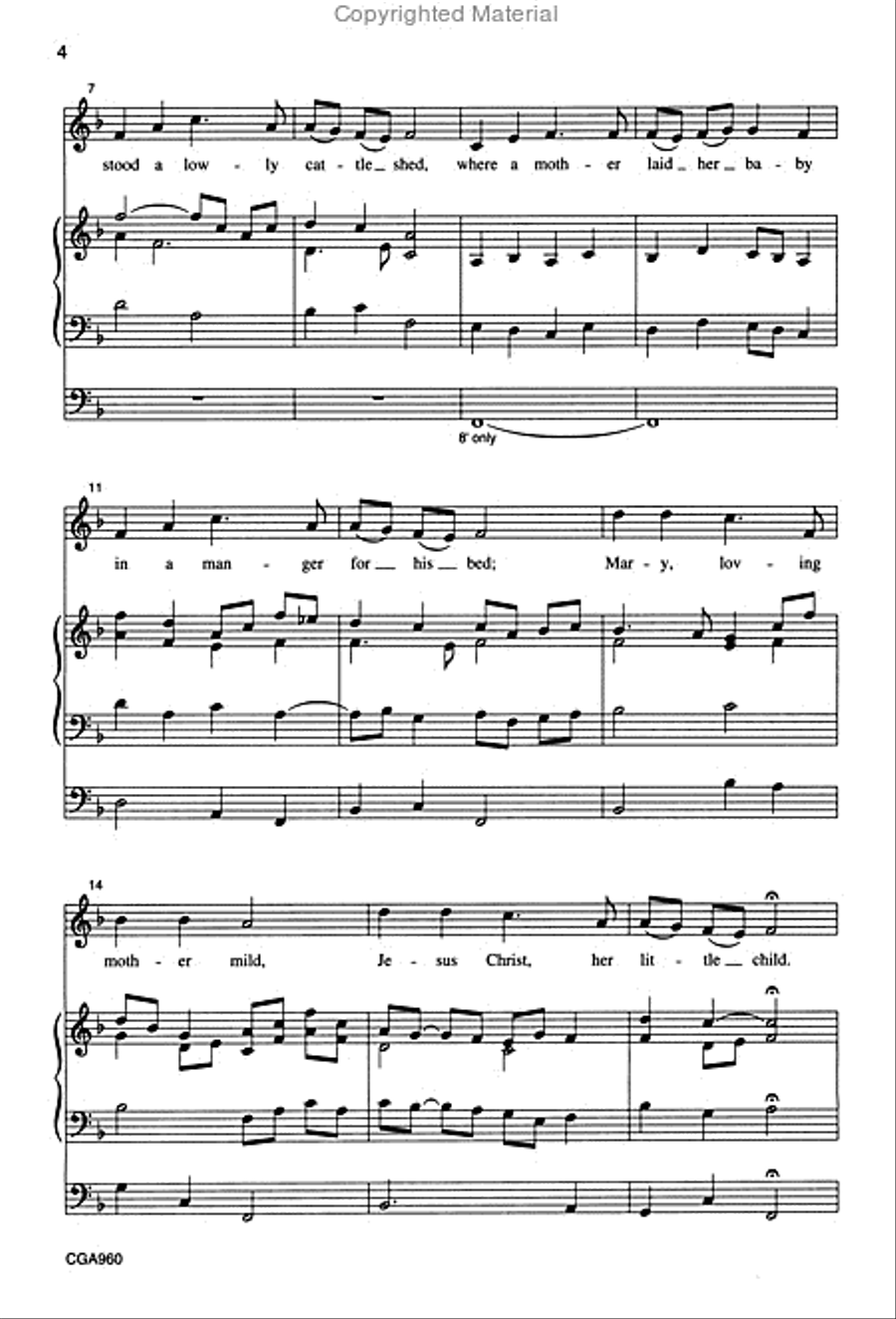 Once In Royal David's City Unison Choir scores gallery preview page 3