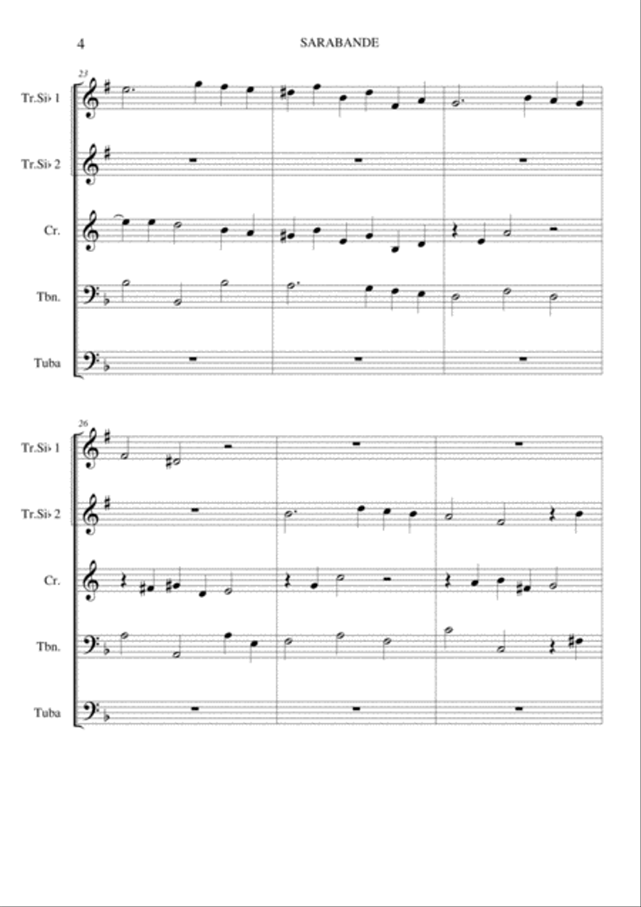 Sarabanda for Brass Quintet Brass Quintet scores gallery preview page 4