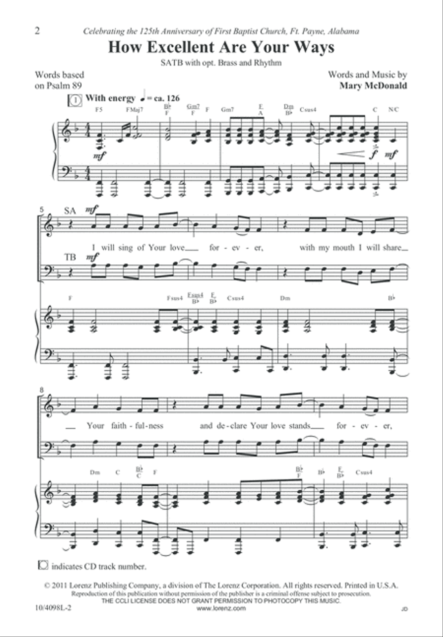How Excellent Are Your Ways 4-Part scores gallery preview page 3