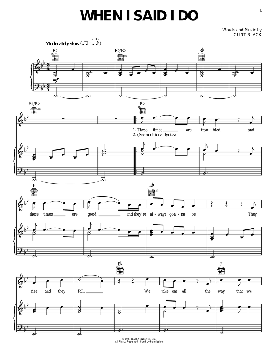 When I Said I Do Piano, Vocal, Guitar scores gallery preview page 1