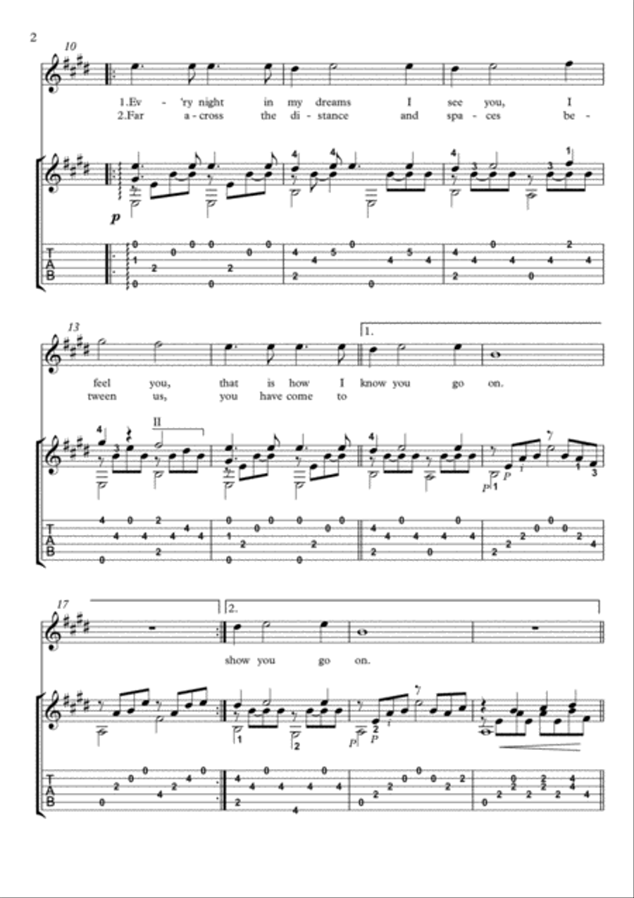 My Heart Will Go On (Love Theme from Titanic) Electric Guitar scores gallery preview page 2