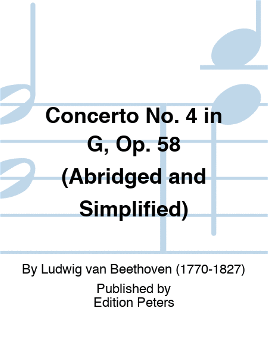 Piano Concerto No. 4 in G Op. 58 Piano Solo scores gallery preview page 1