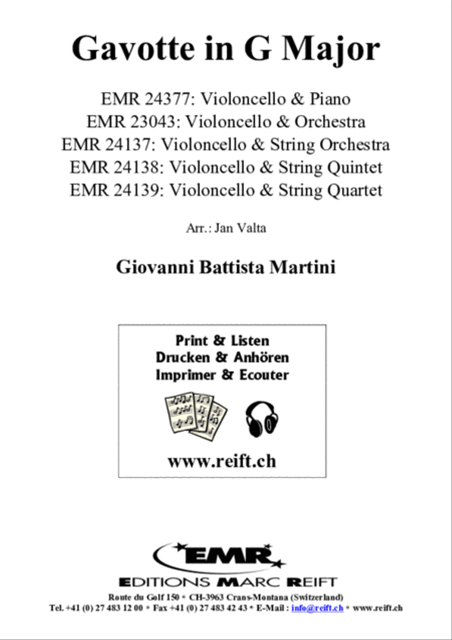 Gavotte in G Major Piano Accompaniment scores gallery preview page 2