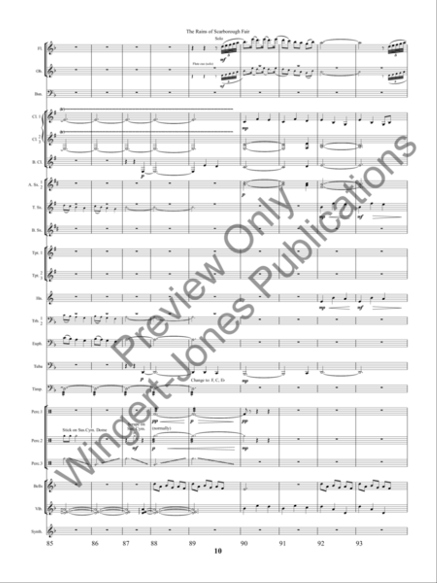 The Rains of Scarborough Fair Concert Band scores gallery preview page 13