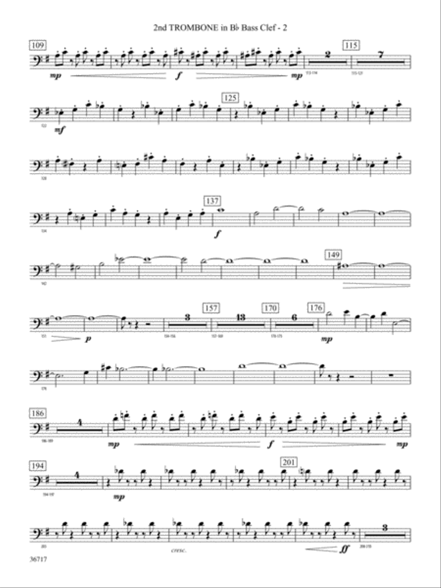 Sparkle: (World Part) 2nd B-flat Trombone B.C. Concert Band scores gallery preview page 2