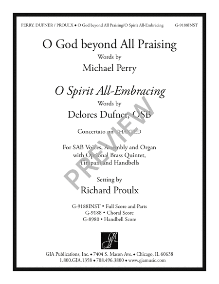 O God beyond All Praising / O Spirit All-Embracing - Full Score and Parts