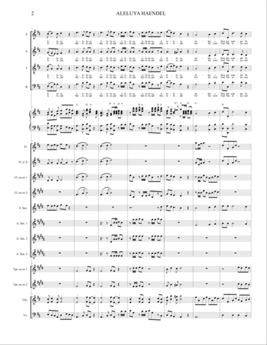 HALLELUJAH/ALELUYA George F Haendel SCORE Chamber Orchestra scores gallery preview page 2