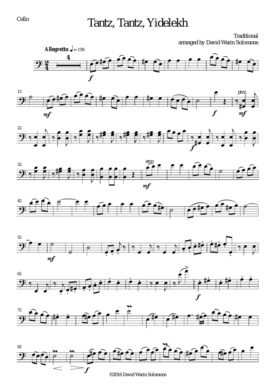 Tantz tantz yidelekh for cello and guitar String Duet scores gallery preview page 4