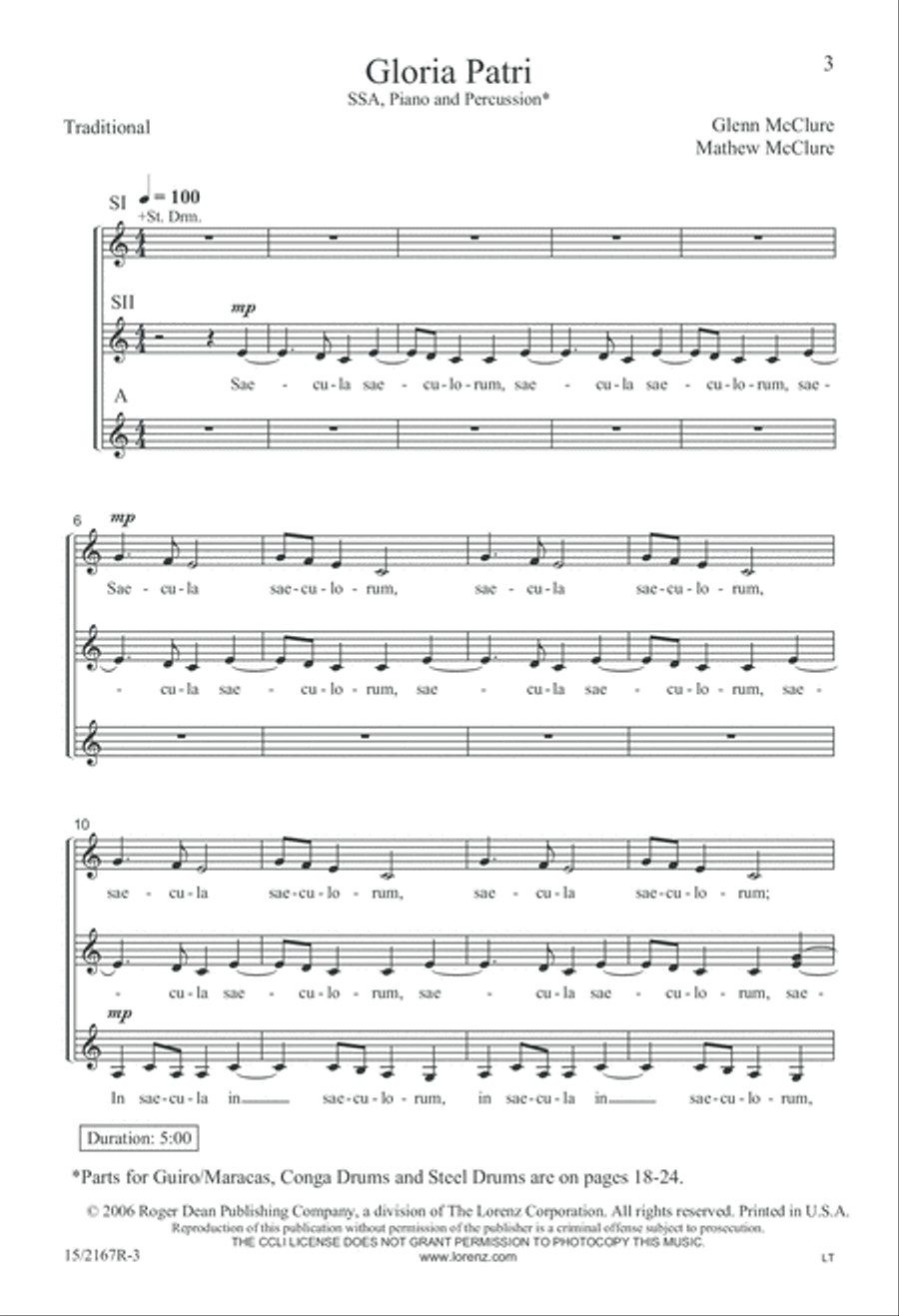 Gloria Patri Gloria Patri SSA scores gallery preview page 3