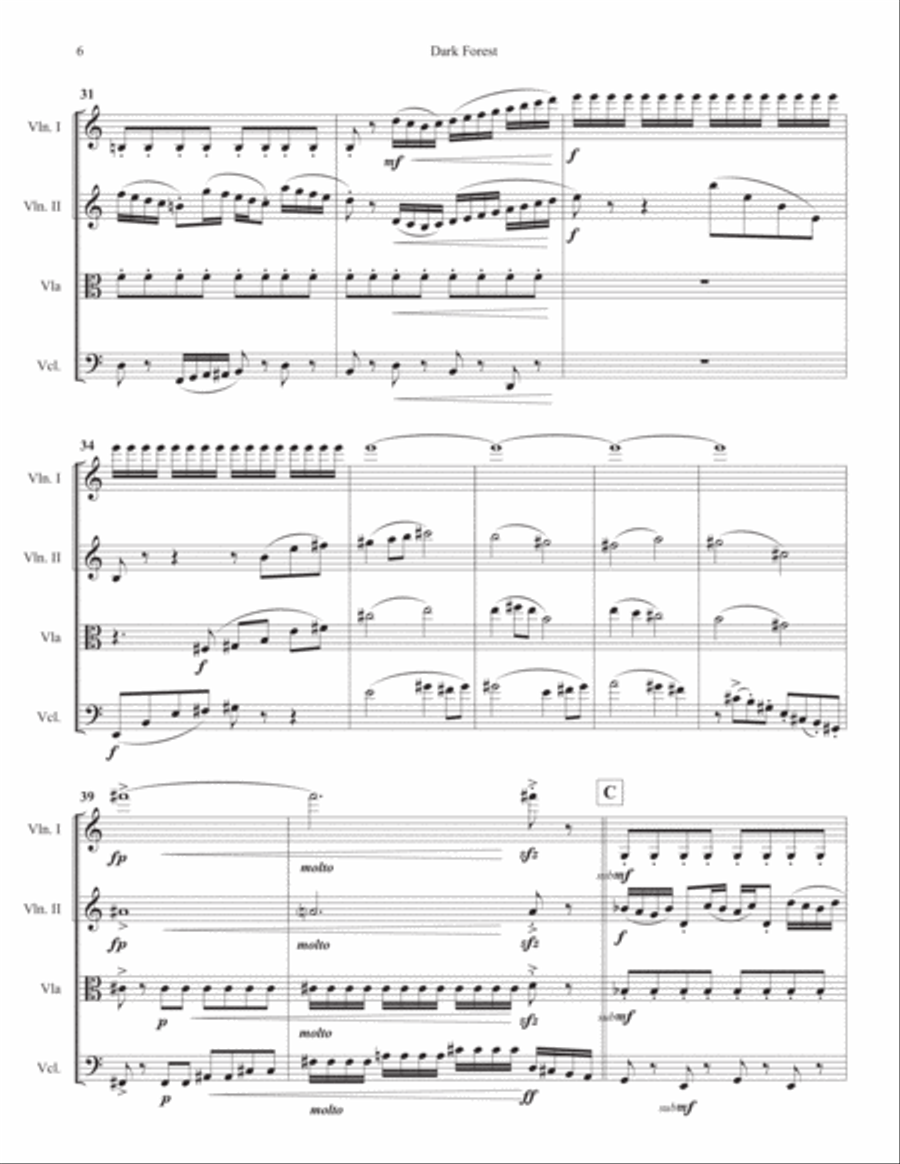 Two Episodes from Dark Forest String Quartet scores gallery preview page 6