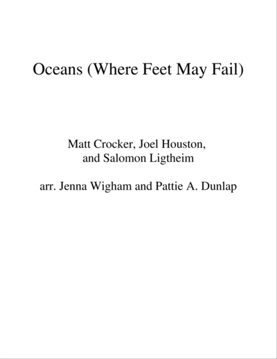 Oceans (Where Feet May Fail) Voice scores gallery preview page 1