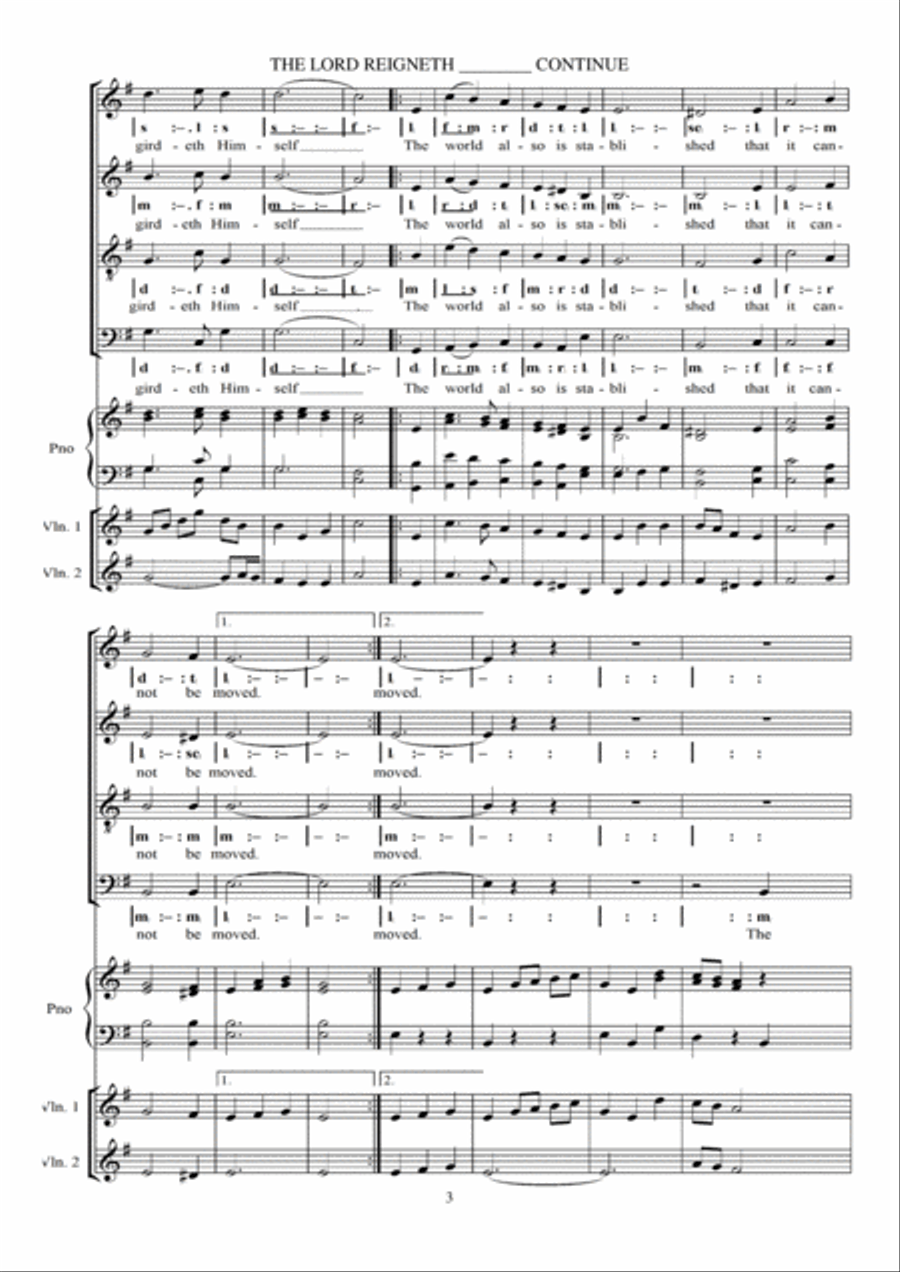 The Lord Reigneth 4-Part scores gallery preview page 4