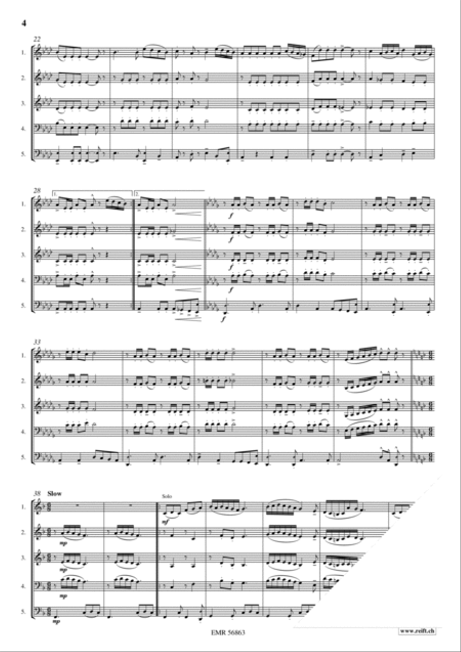 Happy Birthday Fantasy Woodwind Quintet scores gallery preview page 4